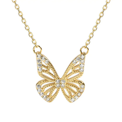 Collar Gargantilla de Mariposa en Plata (Baño de Oro)