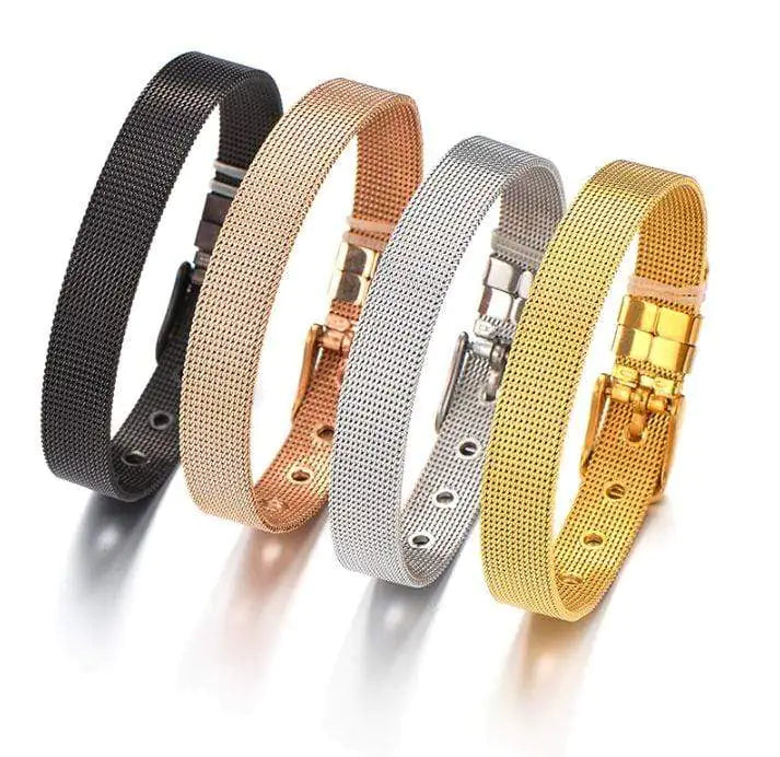 Conjunto de joyas: pendientes y pulseras ajustables con circonitas en